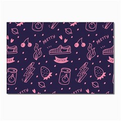 Various Cute Girly Stuff Seamless Pattern Postcard 4 x 6  (pkg Of 10) by Simbadda