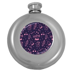 Various Cute Girly Stuff Seamless Pattern Round Hip Flask (5 Oz) by Simbadda