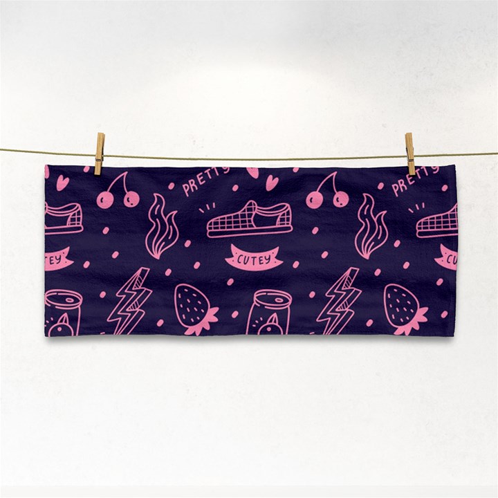 Various Cute Girly Stuff Seamless Pattern Hand Towel