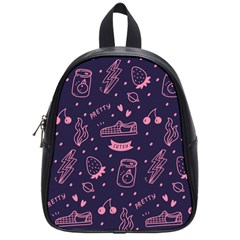 Various Cute Girly Stuff Seamless Pattern School Bag (small) by Simbadda