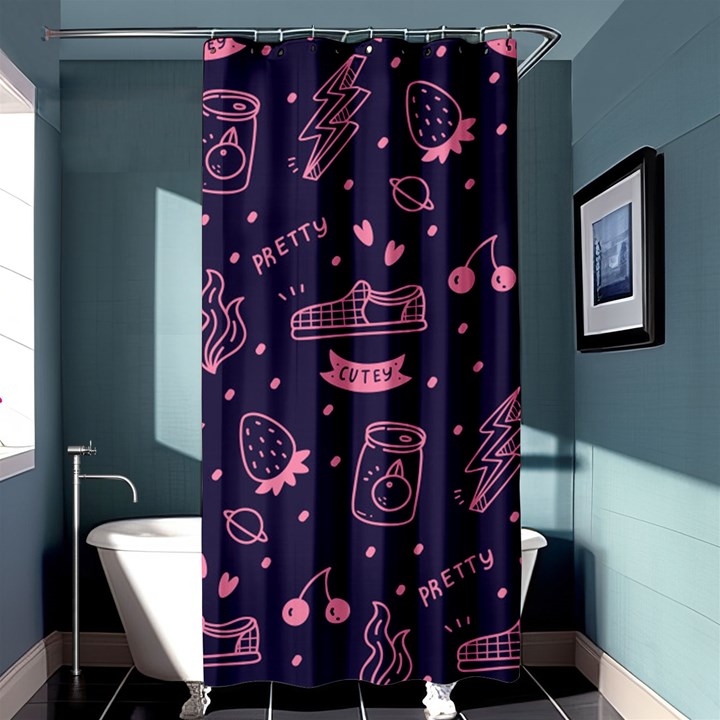 Various Cute Girly Stuff Seamless Pattern Shower Curtain 36  x 72  (Stall) 