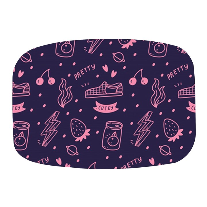 Various Cute Girly Stuff Seamless Pattern Mini Square Pill Box