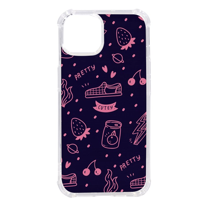 Various Cute Girly Stuff Seamless Pattern iPhone 14 TPU UV Print Case