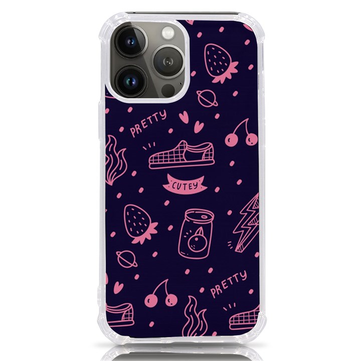 Various Cute Girly Stuff Seamless Pattern iPhone 13 Pro Max TPU UV Print Case