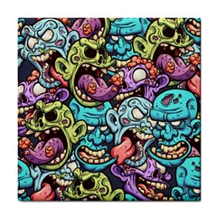 Zombie Heads Pattern Tile Coaster by Simbadda