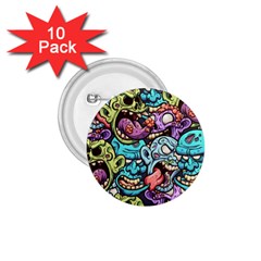 Zombie Heads Pattern 1 75  Buttons (10 Pack) by Simbadda