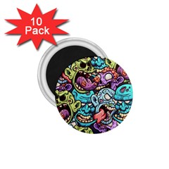 Zombie Heads Pattern 1 75  Magnets (10 Pack)  by Simbadda