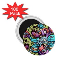 Zombie Heads Pattern 1 75  Magnets (100 Pack)  by Simbadda