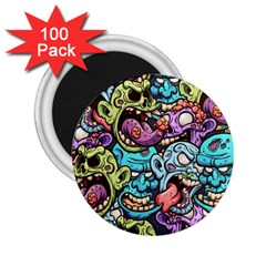 Zombie Heads Pattern 2 25  Magnets (100 Pack)  by Simbadda