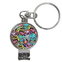 Zombie Heads Pattern Nail Clippers Key Chain by Simbadda