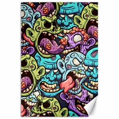 Zombie Heads Pattern Canvas 24  X 36 