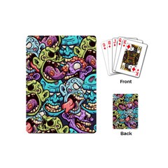 Zombie Heads Pattern Playing Cards Single Design (mini) by Simbadda