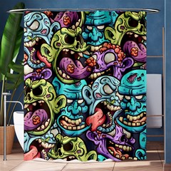 Zombie Heads Pattern Shower Curtain 60  X 72  (medium)  by Simbadda