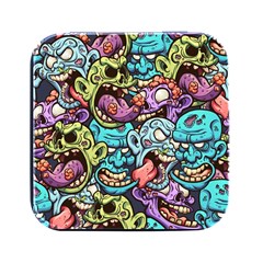 Zombie Heads Pattern Square Metal Box (black)