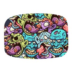 Zombie Heads Pattern Mini Square Pill Box