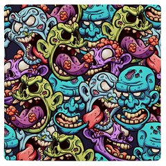 Zombie Heads Pattern Uv Print Square Tile Coaster  by Simbadda