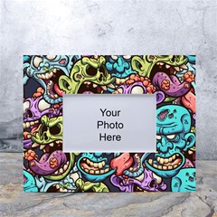 Zombie Heads Pattern White Tabletop Photo Frame 4 x6  by Simbadda