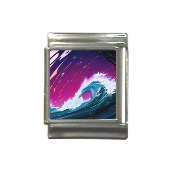 Tsunami Waves Ocean Sea Nautical Nature Water Unique Italian Charm (13mm)