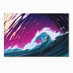 Tsunami Waves Ocean Sea Nautical Nature Water Unique Postcard 4 x 6  (pkg Of 10) by Simbadda