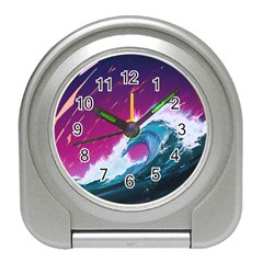 Tsunami Waves Ocean Sea Nautical Nature Water Unique Travel Alarm Clock by Simbadda