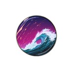 Tsunami Waves Ocean Sea Nautical Nature Water Unique Hat Clip Ball Marker Front