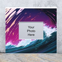 Tsunami Waves Ocean Sea Nautical Nature Water Unique White Wall Photo Frame 5  X 7  by Simbadda