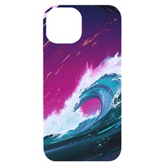 Tsunami Waves Ocean Sea Nautical Nature Water Unique Iphone 14 Black Uv Print Case