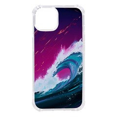 Tsunami Waves Ocean Sea Nautical Nature Water Unique Iphone 14 Tpu Uv Print Case by Simbadda