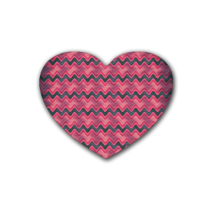 Background Pattern Structure Rubber Heart Coaster (4 pack)