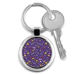 Pattern Cute Clouds Stars Key Chain (Round) Front