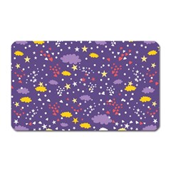 Pattern Cute Clouds Stars Magnet (rectangular) by Simbadda