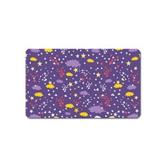 Pattern Cute Clouds Stars Magnet (name Card) by Simbadda