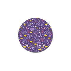 Pattern Cute Clouds Stars Golf Ball Marker by Simbadda