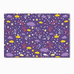 Pattern Cute Clouds Stars Postcard 4 x 6  (pkg Of 10) by Simbadda