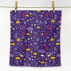 Pattern Cute Clouds Stars Face Towel by Simbadda