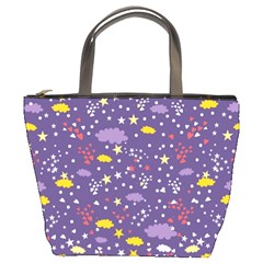 Pattern Cute Clouds Stars Bucket Bag by Simbadda