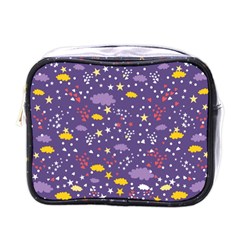 Pattern Cute Clouds Stars Mini Toiletries Bag (one Side) by Simbadda