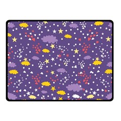 Pattern Cute Clouds Stars Fleece Blanket (small) by Simbadda