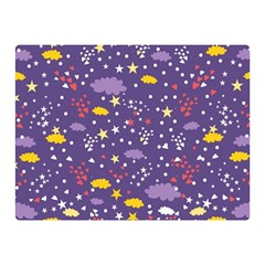 Pattern Cute Clouds Stars Two Sides Premium Plush Fleece Blanket (mini) by Simbadda