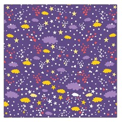 Pattern Cute Clouds Stars Square Satin Scarf (36  X 36 ) by Simbadda