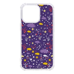 Pattern Cute Clouds Stars Iphone 13 Pro Tpu Uv Print Case by Simbadda