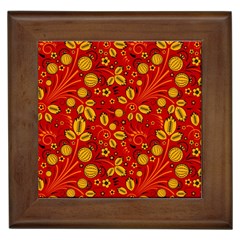 Seamless Pattern Slavic Folk Style Framed Tile by Simbadda