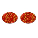 Seamless Pattern Slavic Folk Style Cufflinks (Oval) Front(Pair)