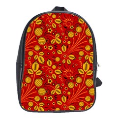 Seamless Pattern Slavic Folk Style School Bag (large) by Simbadda