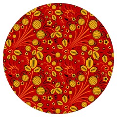 Seamless Pattern Slavic Folk Style Round Trivet by Simbadda