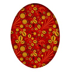 Seamless Pattern Slavic Folk Style Oval Glass Fridge Magnet (4 Pack) by Simbadda