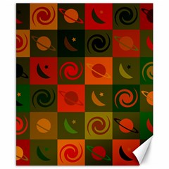 Space Pattern Multicolour Canvas 8  X 10  by Simbadda