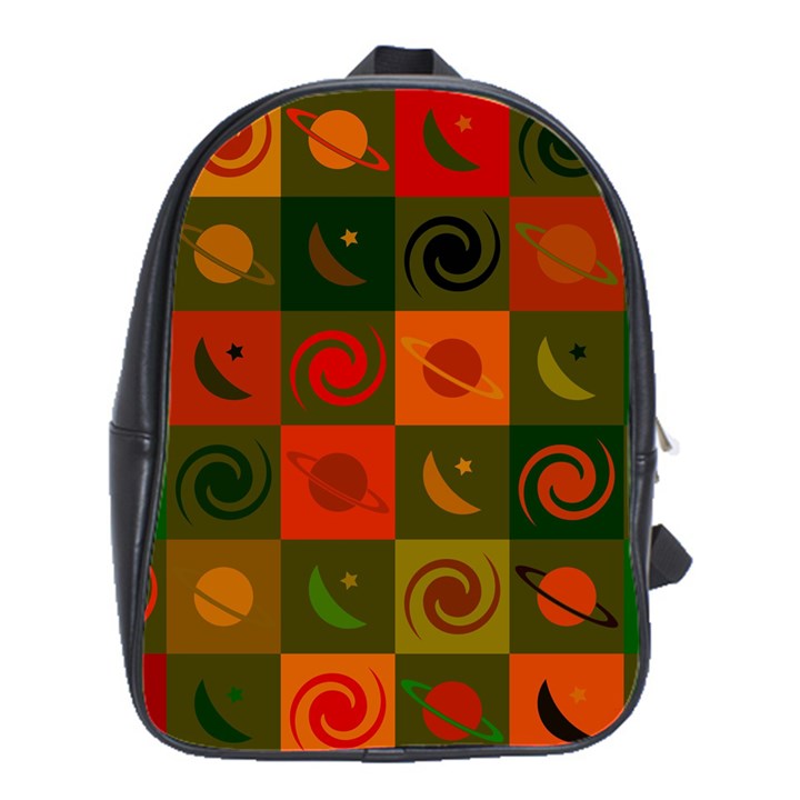 Space Pattern Multicolour School Bag (Large)