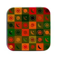 Space Pattern Multicolour Square Metal Box (black) by Simbadda