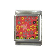 Flowers Pattern Italian Charm (13mm)